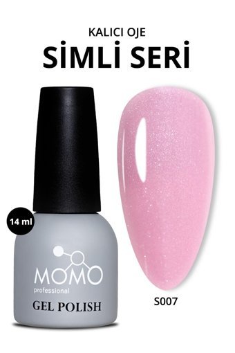 Momo S007 Pembe Işıltılı Kalıcı Simli Oje