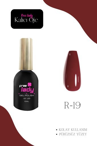 Freelady R-19 Kırmızı Parlak Kalıcı Oje