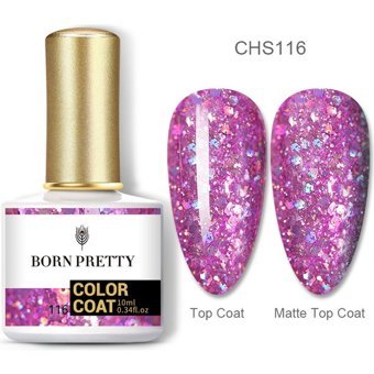 Born Pretty CHS106 Mor Işıltılı Kalıcı Simli Oje