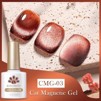 Born Pretty Jelly Amber Serisi Kedi Gözü CMG-03 Turuncu Işıltılı Kalıcı Simli Jel Oje