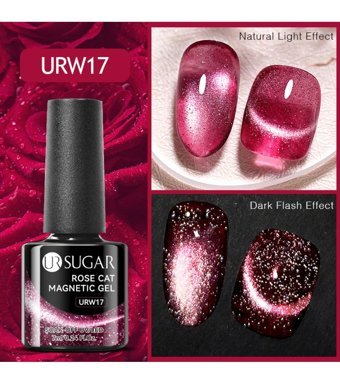 Ursugar Magnetic Pembe Hologram Kalıcı Simli Jel Oje