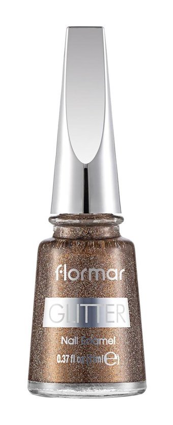 Flormar Glitter Nail Enamel 40 Kahverengi Işıltılı Simli Oje