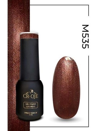 Cr-Oje M535 Kahverengi Işıltılı Kalıcı Simli Oje