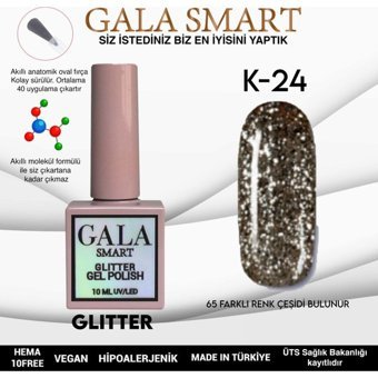 Gala Smart Glitter K24 Kahverengi Işıltılı Kalıcı Simli Oje