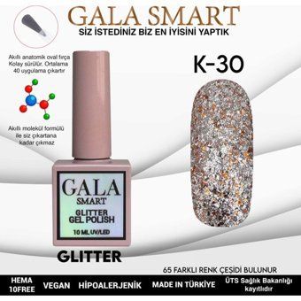 Gala Smart Glitter K30 Çok Renkli Işıltılı Kalıcı Simli Oje