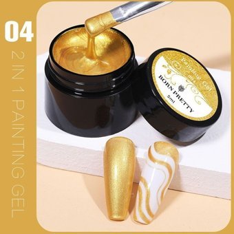 Born Pretty 4 In 1 Painting 04 Altın Sarısı Işıltılı Kalıcı Simli Jel Oje