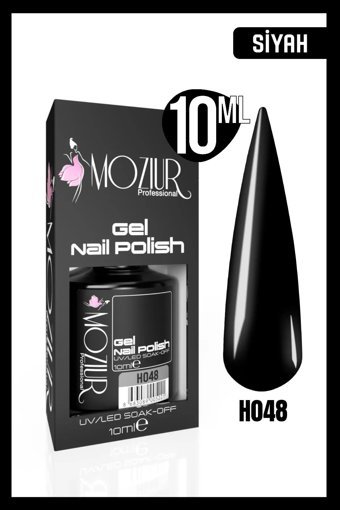 Moziur H048 Siyah Parlak Kalıcı Oje