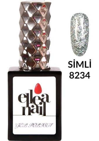 Ellea Nail 8234 Gri Işıltılı Kalıcı Simli Oje