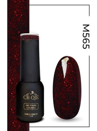 Cr-Oje M565 Bordo Işıltılı Kalıcı Simli Oje