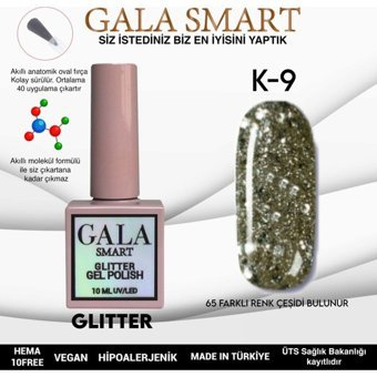 Gala Smart Glitter K09 Kahverengi Işıltılı Kalıcı Simli Oje