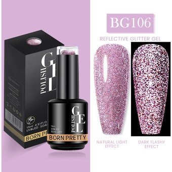 Born Pretty Pro New Series BG106 Lila Işıltılı Kalıcı Simli Jel Oje