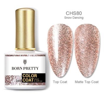 Born Pretty Pembe Işıltılı Kalıcı Simli Oje