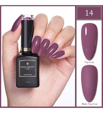 Born Pretty Black Gold Serisi 14 Mor Parlak Kalıcı Oje