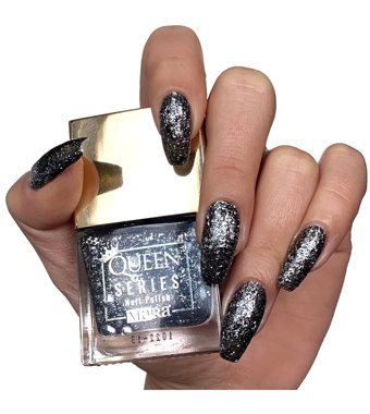 Mara Queen Series Caterina Gri Işıltılı Kalıcı Simli Oje