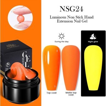 Born Pretty Non Stick Hand Extension NSG-24 Sarı - Turuncu Parlak Kalıcı Jel Oje