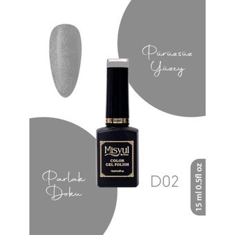 Misyul Nail Art D02 Gri Parlak Kalıcı Oje