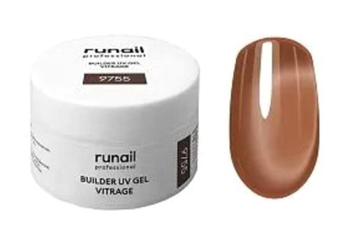 Runail Vitrage Builder Uv 9755 Kahverengi Parlak Kalıcı Simli Jel Oje