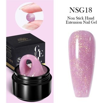Born Pretty Non Stick Hand Extension NSG-18 Pembe Işıltılı Kalıcı Simli Jel Oje