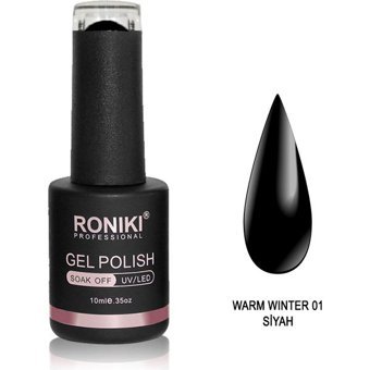 Roniki Warm Winter 01 Siyah Parlak Kalıcı Oje