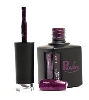 Piovere Glitter E18 Mor Işıltılı Kalıcı Simli Oje