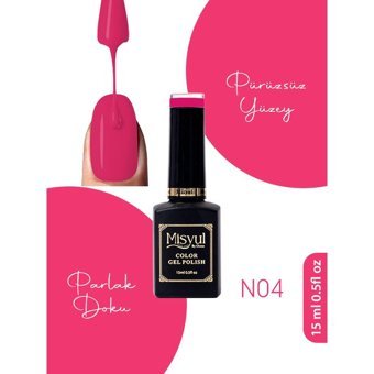 Misyul Nail Art N04 Pembe Parlak Kalıcı Oje