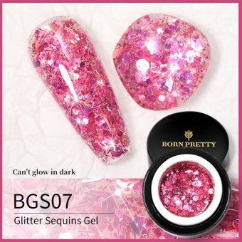 Born Pretty Glitter Sequins BGS07 Pembe Işıltılı Kalıcı Simli Oje
