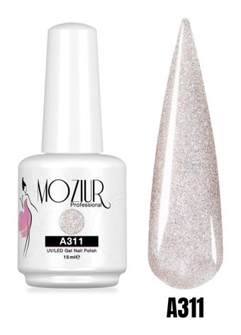 Moziur A311 Gri Işıltılı Kalıcı Simli Oje