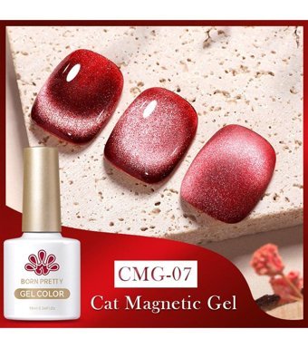 Born Pretty Jelly Amber Serisi Kedi Gözü CMG-07 Pembe Işıltılı Kalıcı Simli Oje