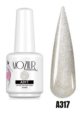 Moziur A317 Gri Işıltılı Kalıcı Simli Oje