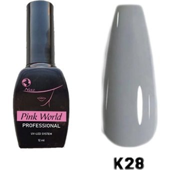 Pink World K28 Gri Parlak Kalıcı Oje