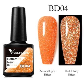 Venalisa Reflective Flash Disco BD04 Turuncu Işıltılı Kalıcı Simli Jel Oje