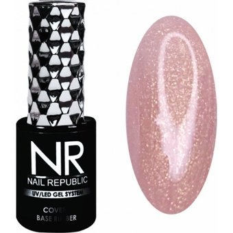 Nail Republic Cover Base 16 Pembe Işıltılı Kalıcı Simli Oje