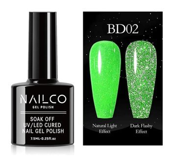 NailCo Disko Reflective NC084 Yeşil Işıltılı Kalıcı Simli Oje