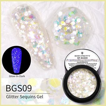 Born Pretty Glitter Sequins BGS09 Beyaz Işıltılı Kalıcı Simli Oje