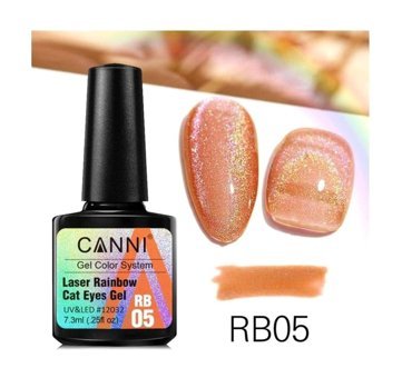 Canni Laser Cat Eye RB05 Turuncu Işıltılı Kalıcı Simli Oje