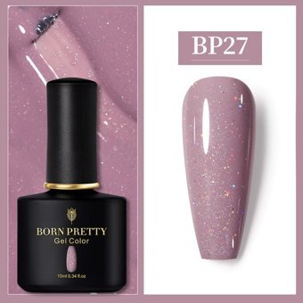 Born Pretty Black Spar Serisi BP27 Lila Işıltılı Kalıcı Simli Oje