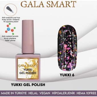 Gala Smart Yukki 6 Çok Renkli Işıltılı Kalıcı Simli Oje