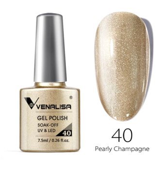 Venalisa Uv Led Pearly Champagne 40 Altın Sarısı Işıltılı Kalıcı Simli Oje