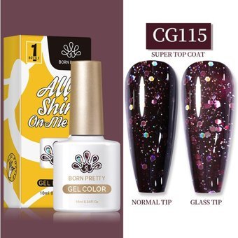 Born Pretty Silky White Serisi CG115 Mor Işıltılı Kalıcı Simli Oje