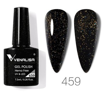 Venalisa Uv Led Hema Free 459 Siyah Işıltılı Kalıcı Simli Oje