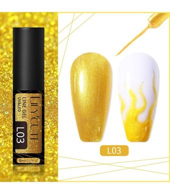 Born Pretty Liner Paint L03 Altın Sarısı Işıltılı Kalıcı Simli Jel Oje