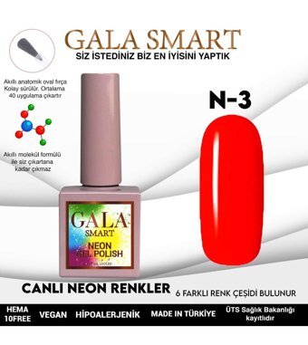 gala smart Neon N3 Kırmızı Neon Kalıcı Oje