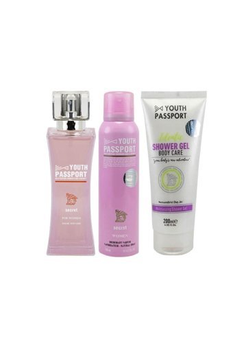 Youth Passport Secret 3 Parça Kadın Parfüm Deodorant Seti EDP 75 ml + Deodorant 150 ml + Shower Gel 200 ml