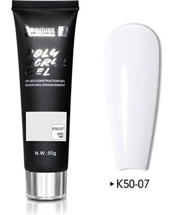 Beautilux Akrilik K-50-07 Beyaz Işıltılı Kalıcı Simli Oje