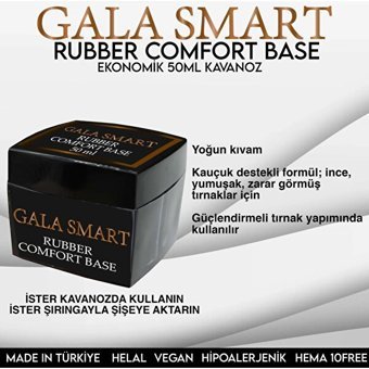 Gala Smart Rubber Base Gri Parlak Kalıcı Oje