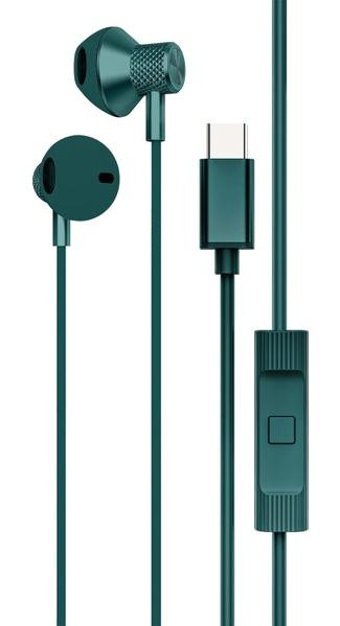 Newface LS-730 Apple Uyumlu Silikonsuz Mikrofonlu Type C Kablolu Kulaklık Yeşil