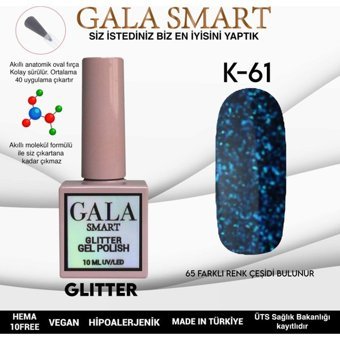 Gala Smart Glitter K61 Lacivert Işıltılı Kalıcı Simli Oje