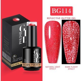 Born Pretty Pro New Series BG114 Pembe Işıltılı Kalıcı Simli Jel Oje