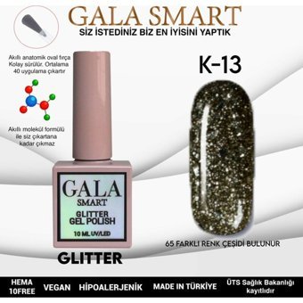 Gala Smart Glitter K13 Çok Renkli Işıltılı Kalıcı Simli Oje