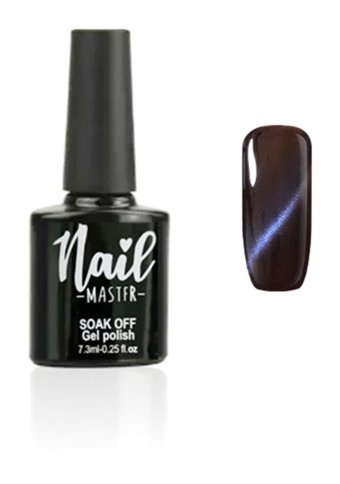 Nail Master Kedi Gözü M868 Mor-Siyah Hologram Kalıcı Simli Oje